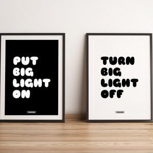 Two &#39;Big Light&#39; Yorkshire Phrase Prints | Two Yorkshire Slang Typography Prints | Two Yorkshire Dialect Posters | Yorkshire Sayings Prints