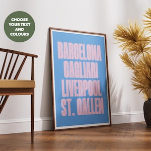 Personalised Places Print | City Name Places Poster | Custom Typography Place Print | Personalised City Prints | Travel Prints | Custom