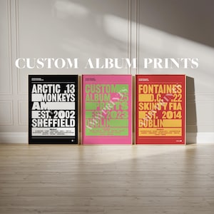 Benutzerdefiniertes Album Typografie Prints | Benutzerdefinierte Album Prints | Typografie Prints | Personalisierte Drucke | Album Drucke | Album Poster | Individueller Druck