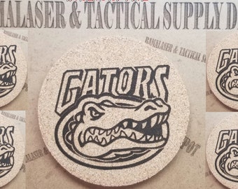Set of 5 Cork Coasters Gators!!!!!. Great gifts custom engraved