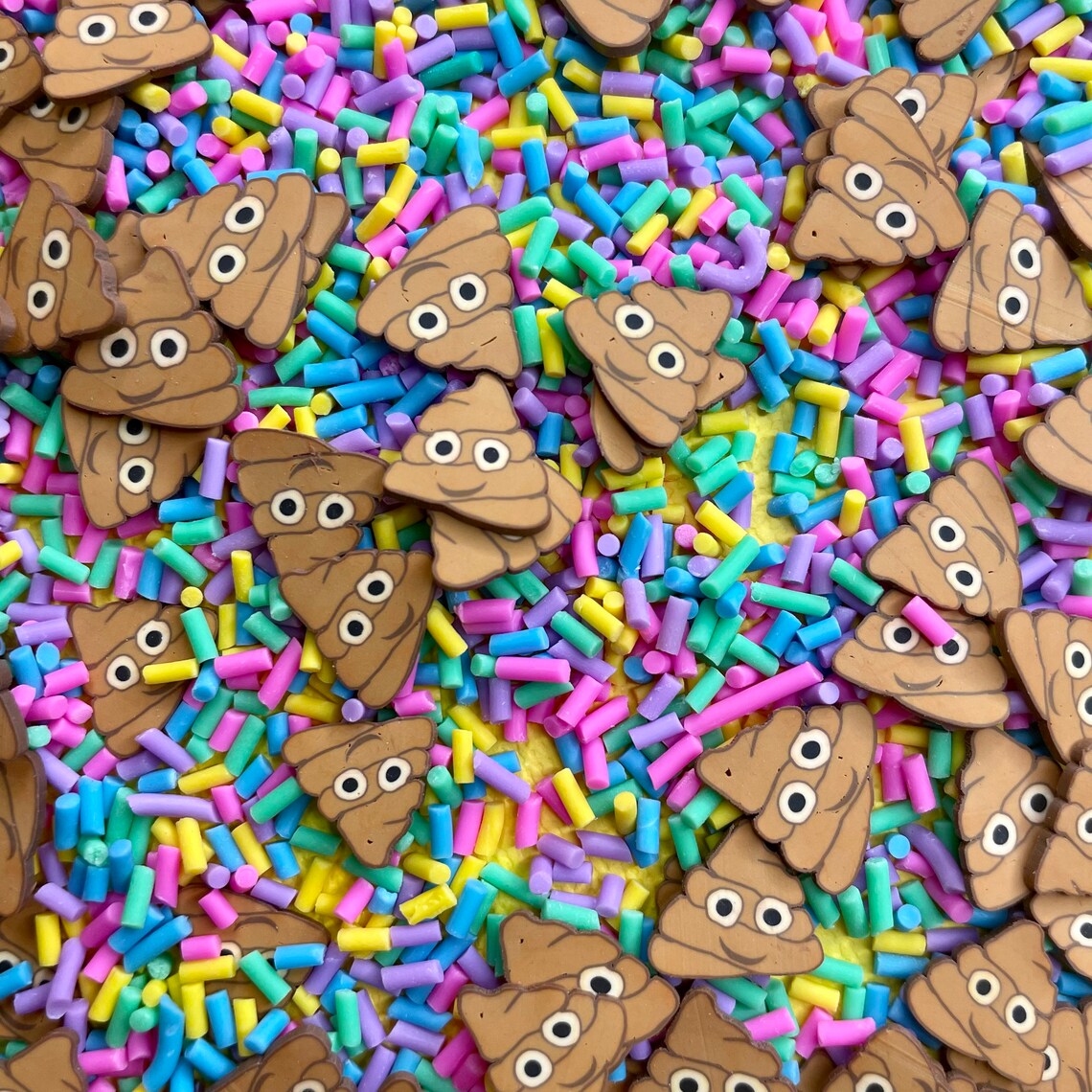 Poop Emoji Fimo Polymer Clay Slices Resin Nail Art Slime Etsy