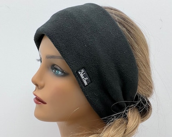 Fleece Double Layer Headbands,Black Ear Warmer,Winter Headbands,Ear Fleece Warmer,Headband for Winter Activities,Ear warmer