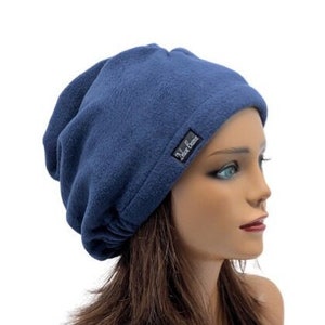 Luxury Fleece Winter Beanie for women,Navy Blue Fleece Beanie Winter Hat,Fleece Hat,Warm Hat,Warm Beanie,Winter Cap,Cute Beanie,Ear Warmer