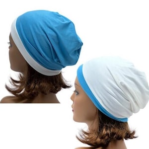 Bamboo Reversible Hat for Chemo,Unisex Headwear,Bamboo Hat for long hair or hair loss,Chemo Head Wrap,Hat for any season,Silky Beanie