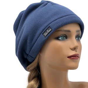 Winter Fleece Beanie,Navy Blue Fleece Beanie,Winter Hat,Fleece Hat,Warm Hat,Warm Beanie,Winter Cap,Cute Beanie, Ear Warmer