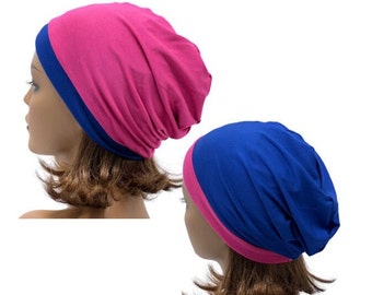 Bamboo Reversible Hat for Chemo,Unisex Headwear,Bamboo Hat for long hair or hair loss,Chemo Head Wrap,Hat for any season,Silky Beanie