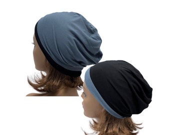 Reversible Bamboo Chemo Hat, Unisex Silky Beanie,Made USA