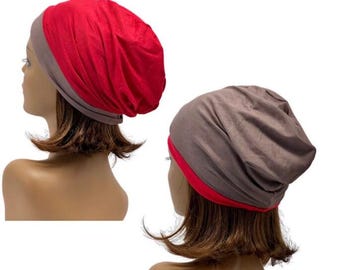 Bamboo Reversible Hat for Chemo,Unisex Headwear,Bamboo Hat for long hair or hair loss,Chemo Head Wrap,Hat for any season,Silky Beanie