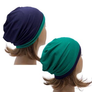 Bamboo Reversible Hat for Chemo,Unisex Headwear,Bamboo Hat for long hair or hair loss,Chemo Head Wrap,Hat for any season,Silky Beanie