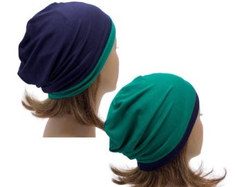 Bamboo Reversible Hat for Chemo,Unisex Headwear,Bamboo Hat for long hair or hair loss,Chemo Head Wrap,Hat for any season,Silky Beanie