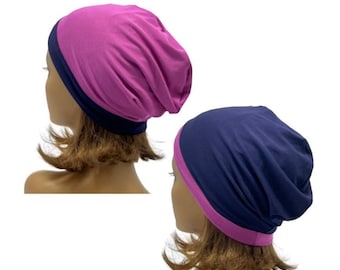 Reversible Bamboo Chemo Hat, Unisex Silky Beanie, Hair Loss Headwear