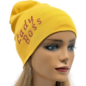 Spring,Summer Beanie,”Lady Boss”in glitter font Beanie ,One Size fits all,Warm Hat,Gift for her,Warm Beanie,Cute Beanie, Head Accessories