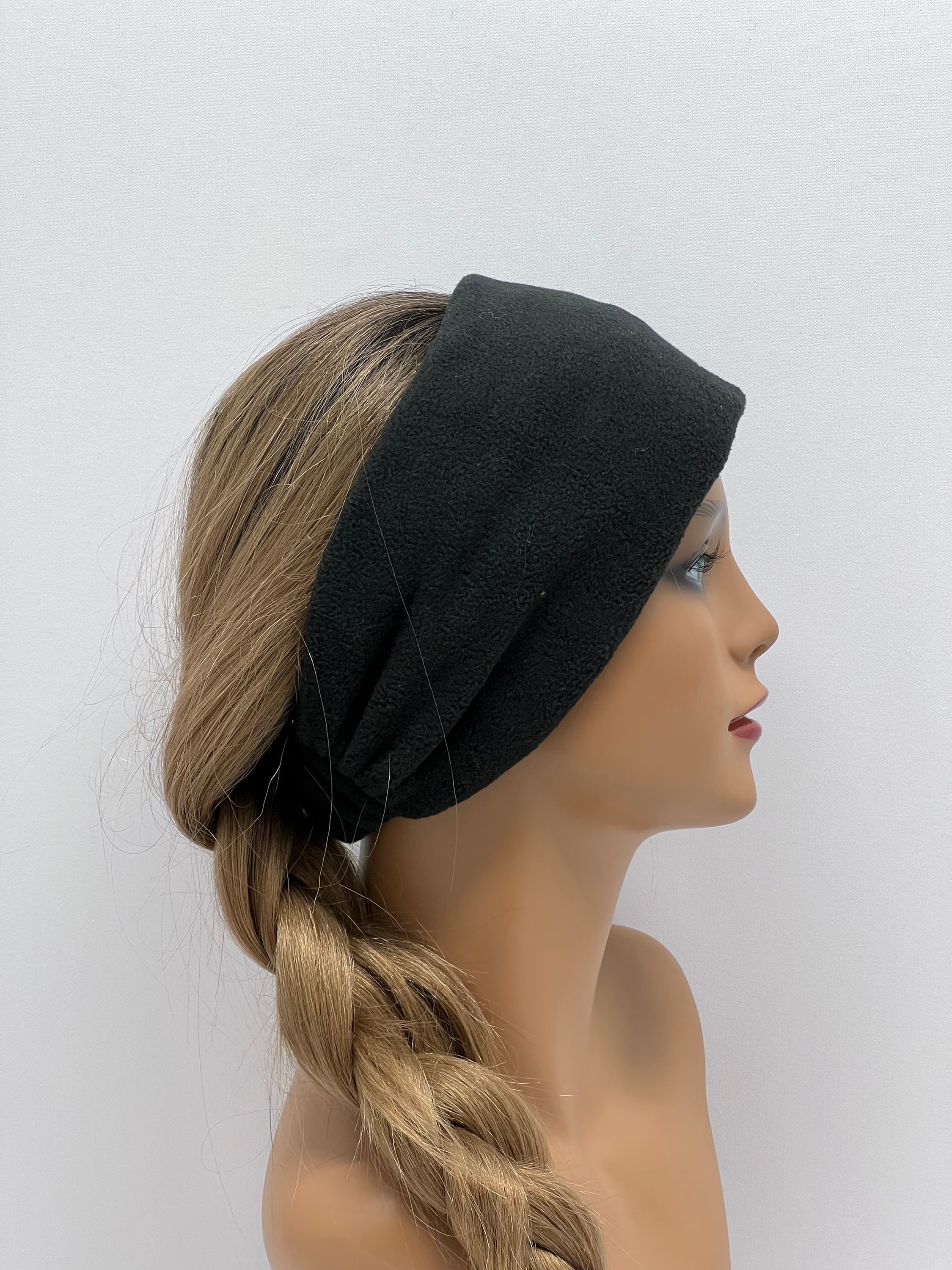 Fleece Double Layer Headbands,black Ear Warmer,winter 