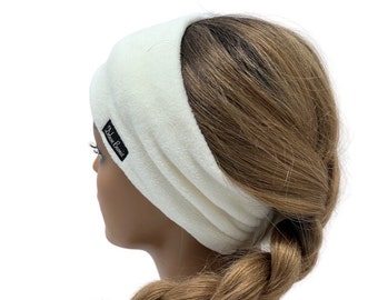 Fleece Headbands,Cream Fleece Headband,Double Layered Ear Warmer,Ear Fleece Warmer,Headband for Winter Activities, Ear Warmer