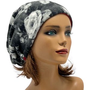 Fleece Beanie with Bamboo RED lining, Winter Cute Warm Cozy Winter Beanie,Soft and Warm Winter Beanie,Ear Warmer,Slouchy Beanie