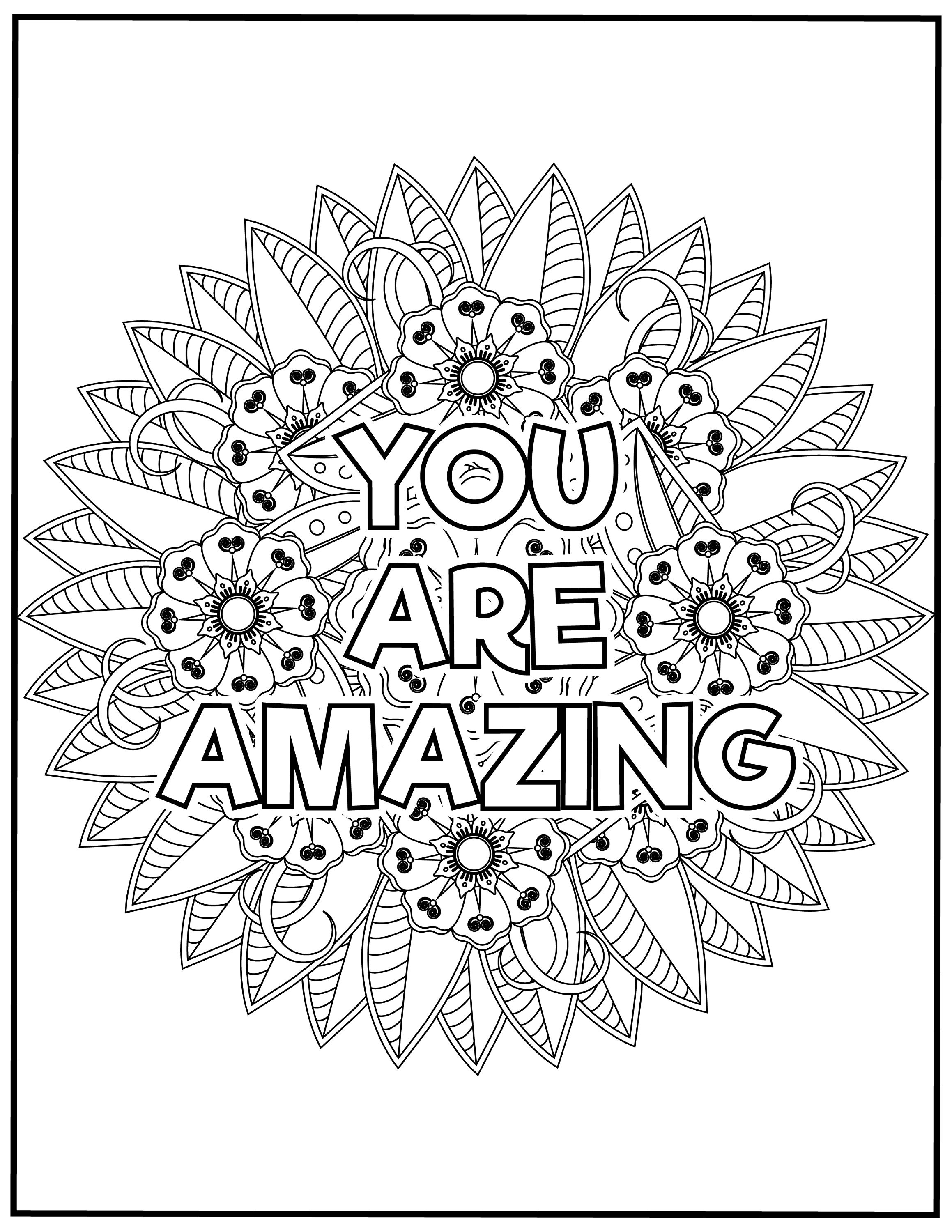 Positive Affirmations Adult Coloring
