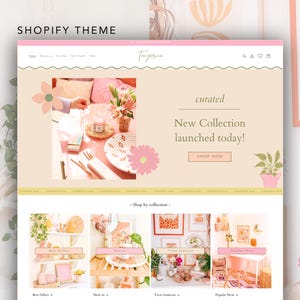 Tema Shopify femminile - Modello per negozio di abbigliamento carino e luminoso - Progettazione di siti web per blog di abbigliamento femminile - Tema Shopify con candela arancione rosa pesca