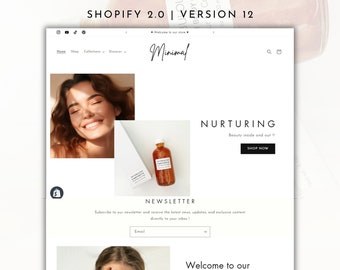 Minimal Shopify Website, Aesthetic Shopify Theme, Clean Shopify Template, Minimalist Shopify, Wellness Shopify Theme, Shopify, Spa Shopify