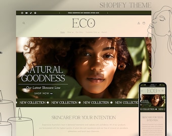 Shopify Theme Template, Pastel Bohemian Shopify Theme, Skincare Shopify Theme, Wellness Shopify Theme, Shopify Website, Modern Shopify Theme