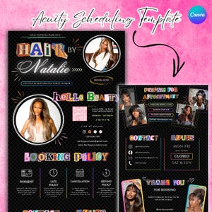 Acuity scheduling template hair stylist, Acuity scheduling template, Booking site template hairstylist, Acuity scheduling template, Canva