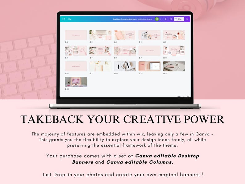 Pink Shopify Theme, Rose Gold Website Template Design, Feminine Shopify Theme Website, Shopify Store Banners, Luxury Shopify Website, Pink image 8