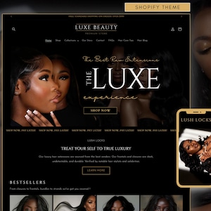 Luxury Hair Shopify Theme, Hair Shopify Store, Shopify Theme for Hair, Shopify Theme for Wigs, Shopify Theme for Extensions Brand, Wig Theme