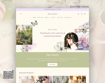 Briefpapier Shopify-thema, Shopify-themasjabloon, Shopify-sjabloon voor digitale producten, Sage Shopify Design, Cottage core Shopify, Boho