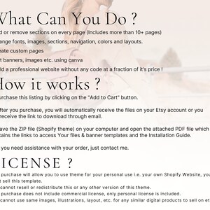 Luxuriöses Shopify-Theme | Boutique-Website-Design in Weiß und Rosa | Anpassbare Shopify-Vorlage im Boho-Stil mit editierbaren Canva-Bannern | Shopify 2.0 Bild 9
