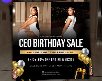 DIY CEO Birthday Sale Flyer Template Ceo Birthday Special Deal CEO ...