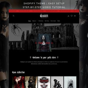 Goth Shopify Theme | Dark Victorian Website Template | Grunge Goth Shopify 2.0 Design for POD, Jewelry, Clothing, Digital, Tarot & Alt Brand