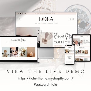 Luxuriöses Shopify-Theme | Boutique-Website-Design in Weiß und Rosa | Anpassbare Shopify-Vorlage im Boho-Stil mit editierbaren Canva-Bannern | Shopify 2.0 Bild 2