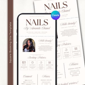 Square Booking Site Nails Template Square Appointment Website Template Square Site Nails Site Canva Square Booking Website Booking