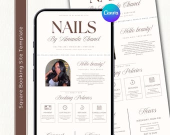 Square Booking Site Nails Template Square Appointment Website Template Square Site Nails Site Canva Square Booking Website Booking