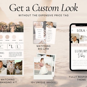 Luxuriöses Shopify-Theme | Boutique-Website-Design in Weiß und Rosa | Anpassbare Shopify-Vorlage im Boho-Stil mit editierbaren Canva-Bannern | Shopify 2.0 Bild 4