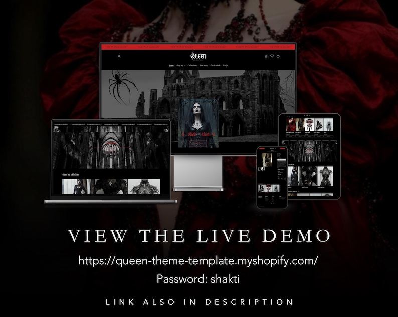 Goth Shopify Theme | Dark Victorian Website Template | Grunge Goth ...