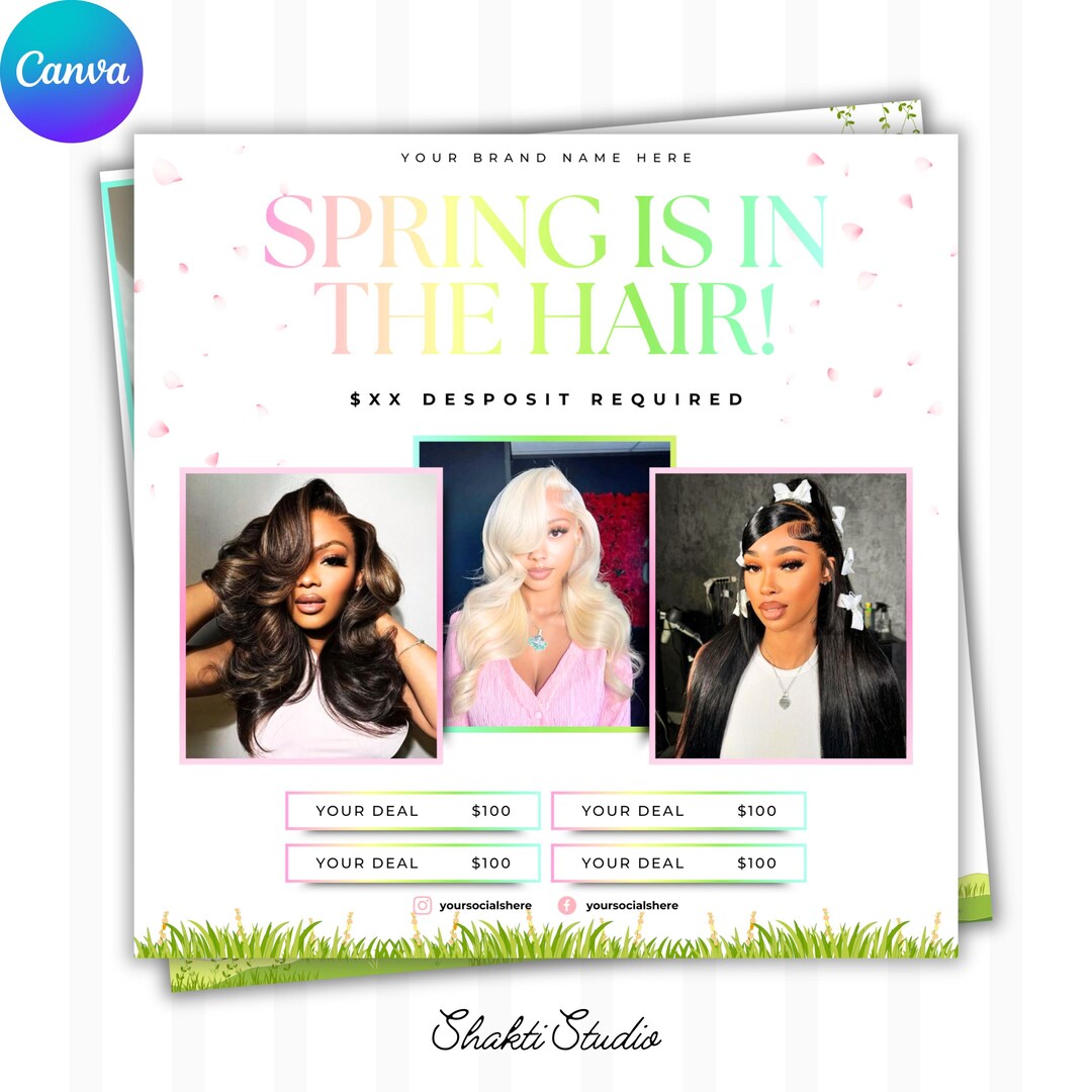 Spring Booking Hair Flyer Spring Books Open April Booking Flyer Easter ...