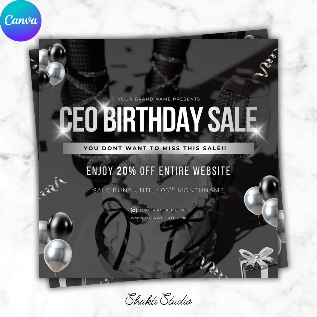 DIY CEO Birthday Sale Flyer Template Ceo Birthday Special Deal CEO ...