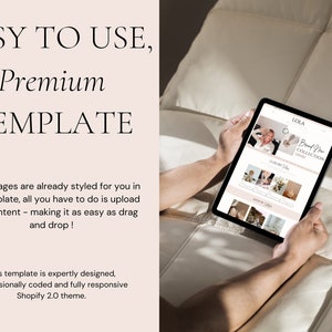 Luxuriöses Shopify-Theme | Boutique-Website-Design in Weiß und Rosa | Anpassbare Shopify-Vorlage im Boho-Stil mit editierbaren Canva-Bannern | Shopify 2.0 Bild 3