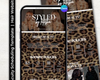 Acuity Scheduling Template Leopard, Hairstylist Website