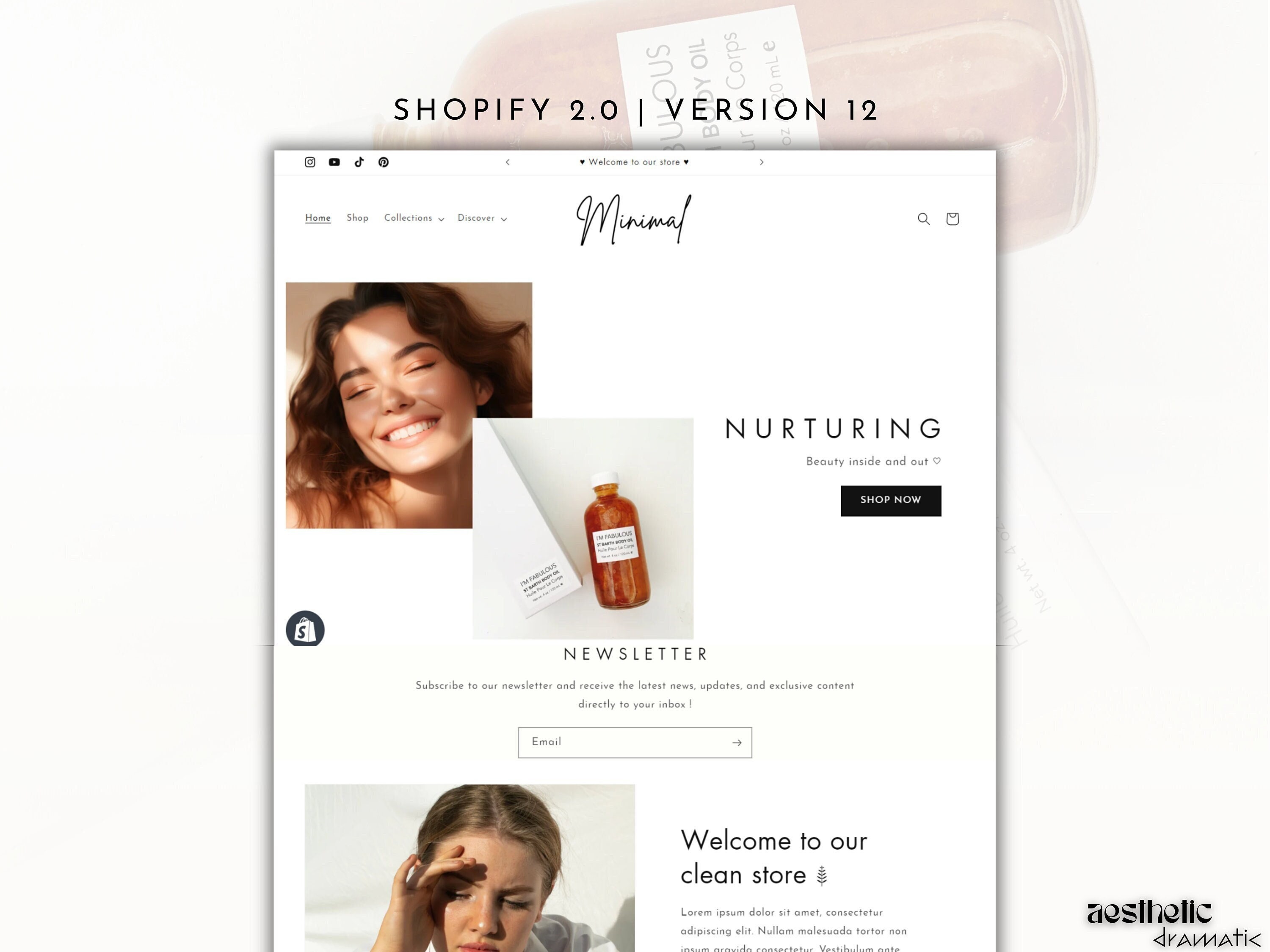 Minimal Shopify Website, Aesthetic Shopify Theme, Clean Shopify