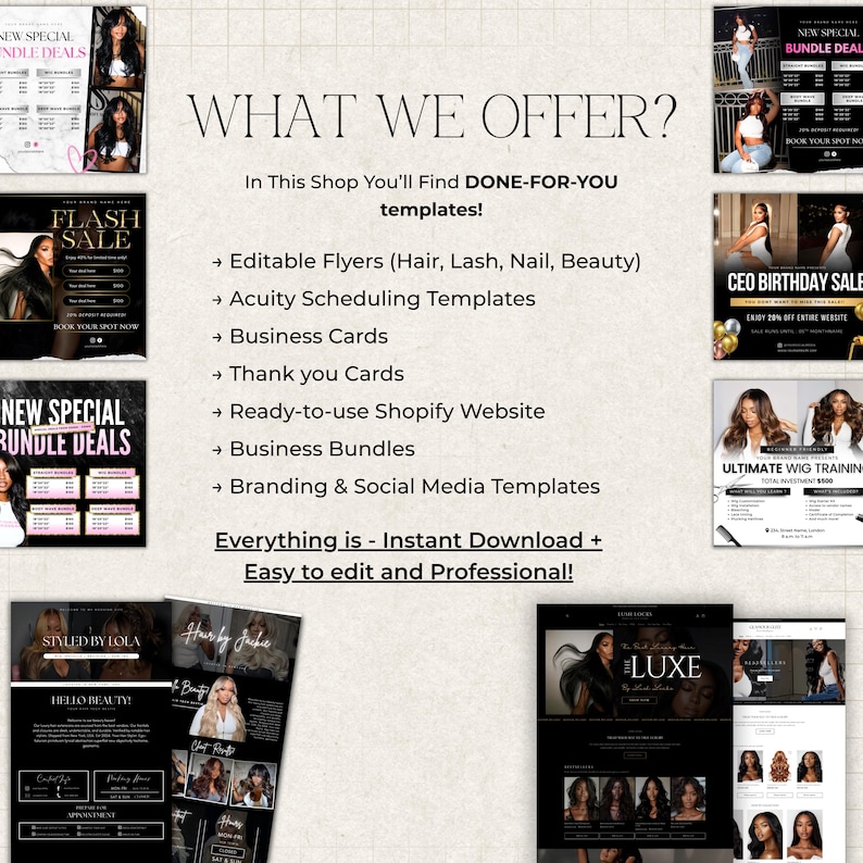 Dark Acuity Scheduling Template Hair Stylist, Acuity Scheduling Template, Booking site template Lash Makeup Hair Scheduling Template Canva image 8