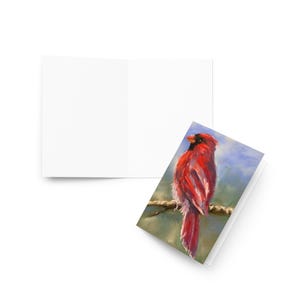 Greeting card - Red Cardinal - Bird print for nature and bird lovers