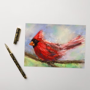 Greeting card - Cardinal - Bird print for nature and bird lovers