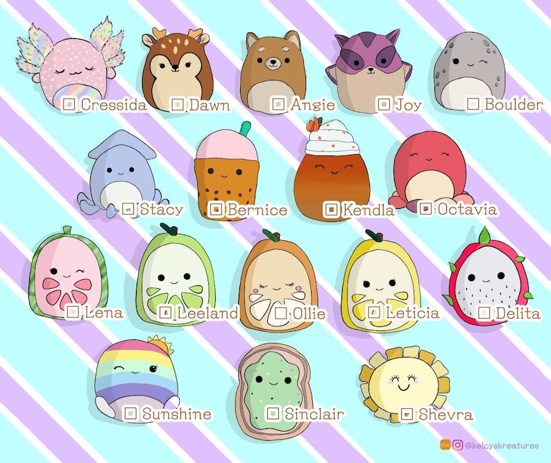 Custom Squishmallows Iso Diso List Digital Pdf Download Etsy