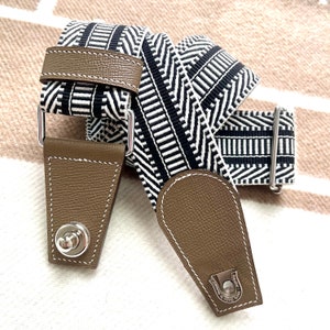 Handmade Adjustable Leather and Webbing Wide Guitar/Bass Strap