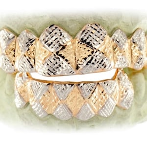 Special design Top & Bottom diamond cut deep perm cut grill 12 teeth