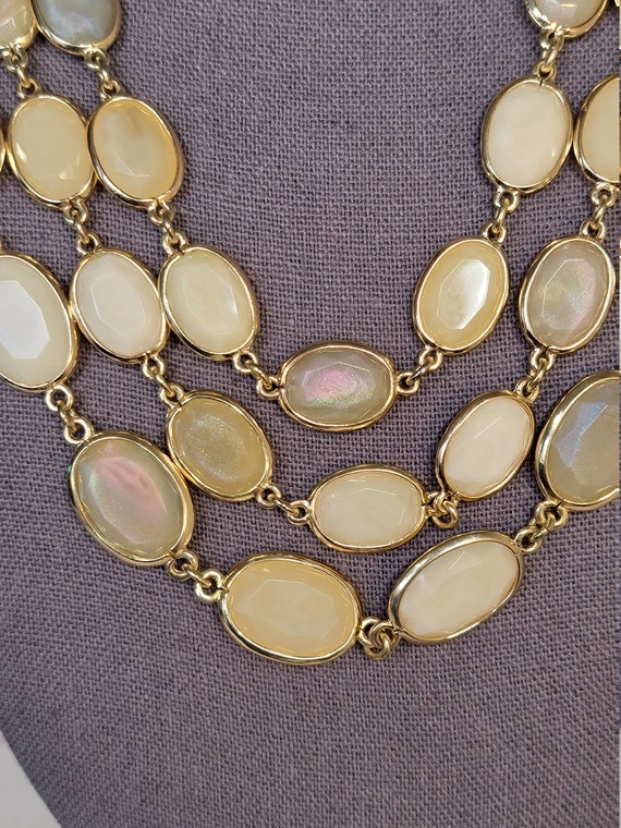 Vintage Talbots 3-Strand Iridescent Statement Nec… - image 2