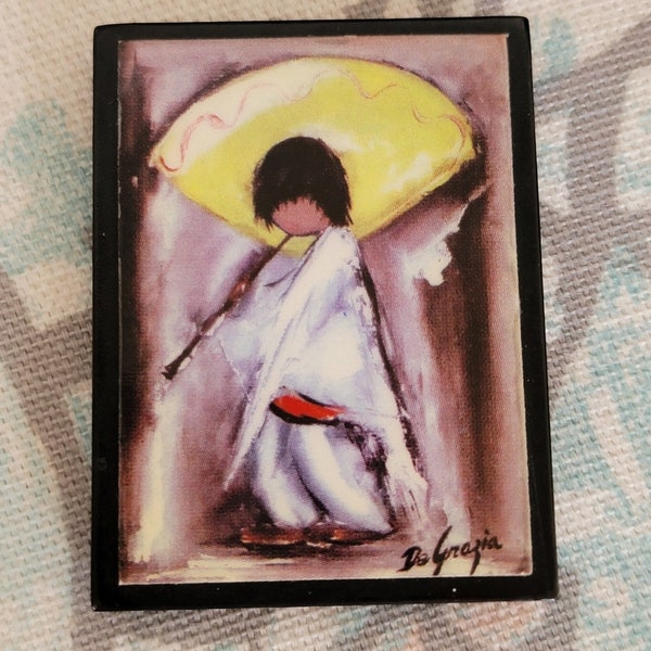 Piccolo Pete Refrigerator Magnet Ted DeGrazia Painting - Native Boy w/ Flute