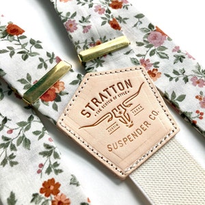 Pink & Orange Floral Wedding Button-On Suspenders - Stratton Suspender Co. 2024 Wedding Edition