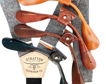 Black Vintage Linen Suspenders – Button-On Wedding Suspenders for Groomsmen | Handmade Formal Braces for Groom & Suit